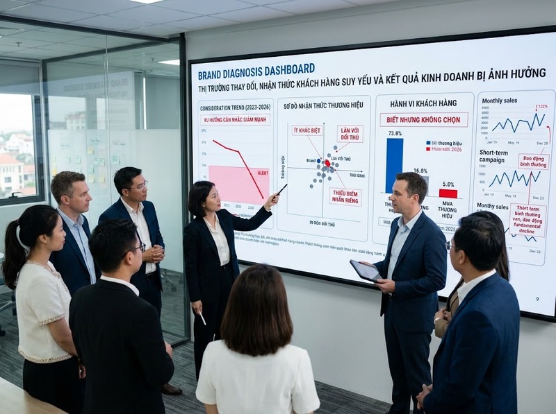 Tái định vị thương hiệu khi vị trí hiện tại không còn phù hợp thị trường